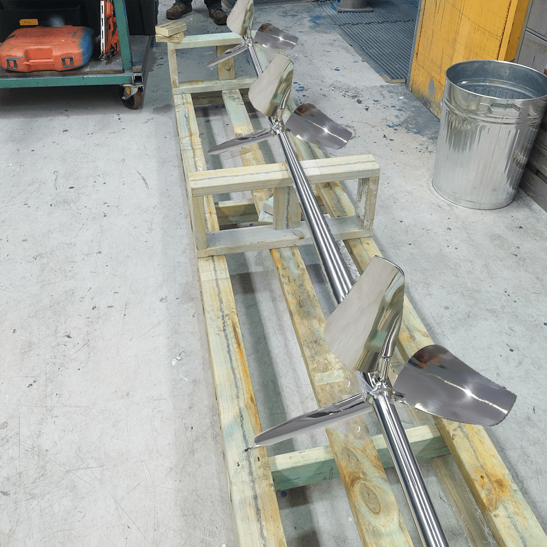 FluidPro fabrication of stainless steel shafts with polishing available and keying.
